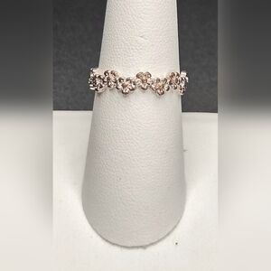 Vintage Sterling Silver Ring "Circle Of Flowers" Engraved "I Pick You LA Family"